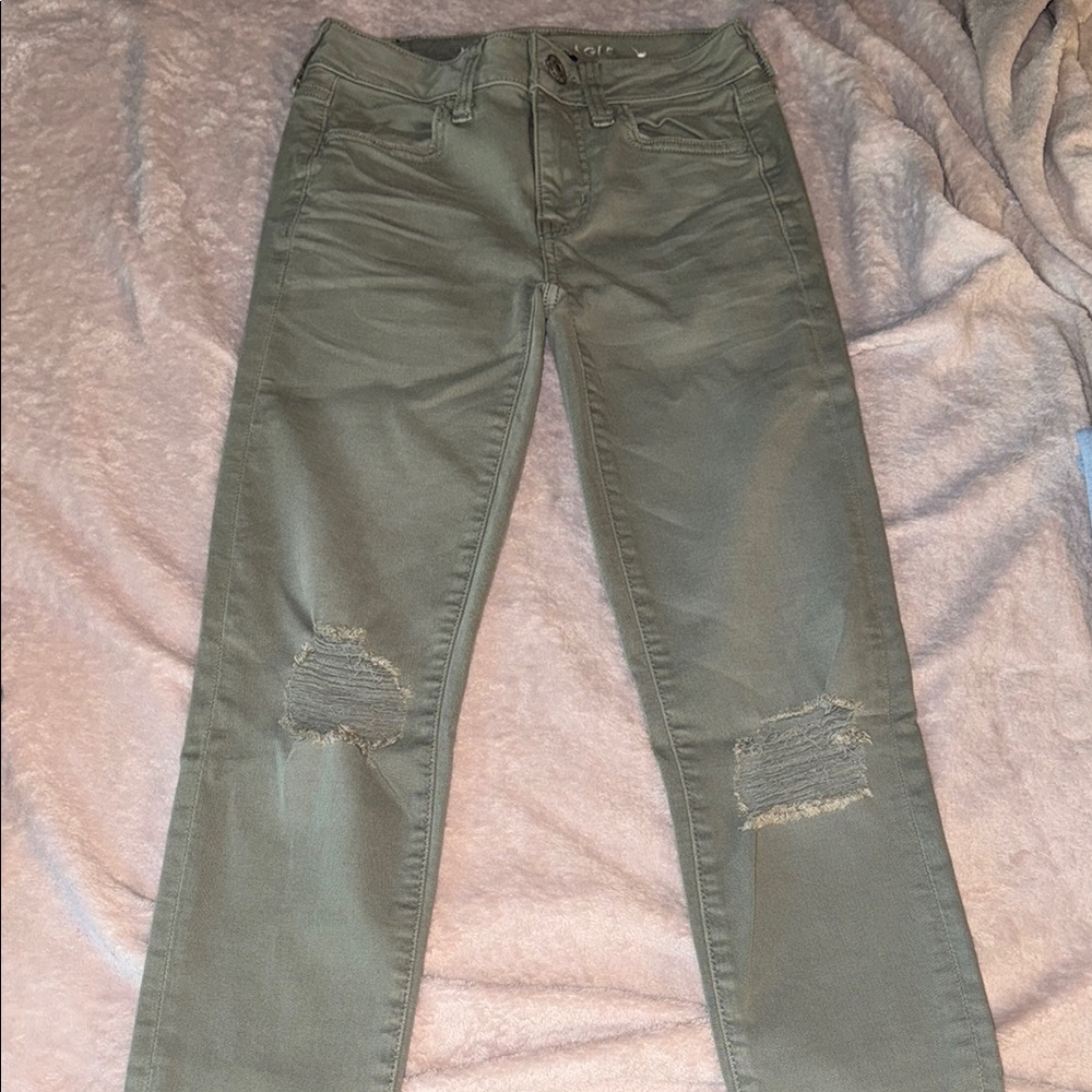 Green American Eagle Skinny Jeans - 00